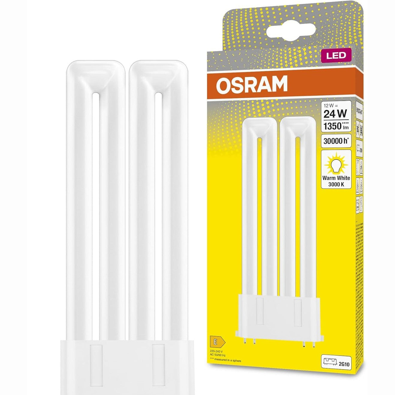 222447 - OSRAM - DULUX LED F24 EM, 2G10, 12W, 1350lm, 3000K, dritë e bardhë e ngrohtë, zëvendësim LED për llambat fluoreshente me bazë 2G10