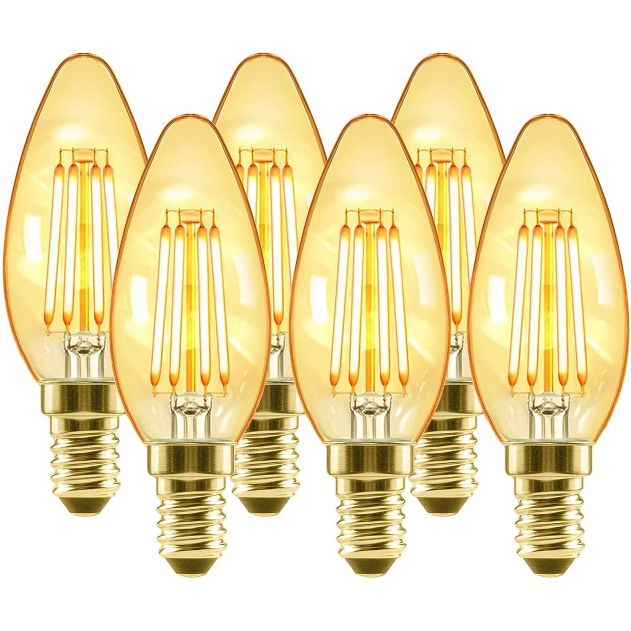 215676 - LVWIT Llambë qiriri Vintage E14, 4W 410 Lumen (zëvendëson 40 Vat), 2500K e bardhë e ngrohtë, pa errësim, pako me 6
