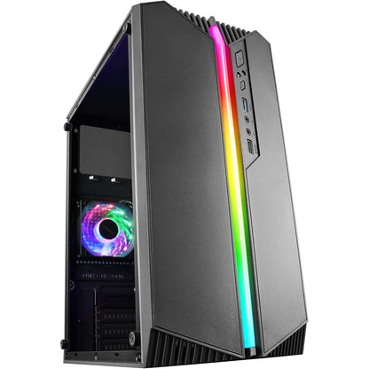 295164 - MARS GAMING MC-S1, Kuti PC Micro-ATX Ultra-Compact, Ndriçim i Përparmë ARGB 12-Modalitetesh, Ventilatorë FRGB, Kuti Lojërash me Dritare të Plotë Anësore, Mbështet Ftohës me Lëng deri në 120 mm, E Zezë