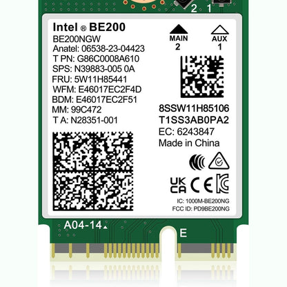 276545 - INTEL BE200 NGW Kartë pa tel WiFi 7, Bluetooth 5.4, 5800Mbps M.2/NGFF, mbështet Windows 10/11 dhe Linux