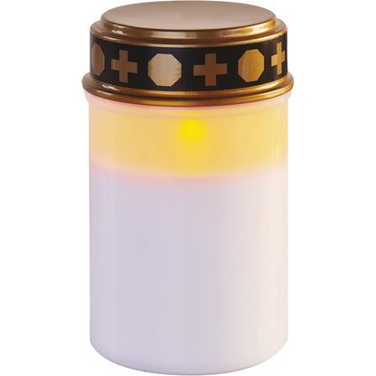 198971 - EMOS LED Qiri Varri Vintage me Kohëmatës, Dritë Varri e Jashtme IP44 e Ndërtuar me Plastikë të Rezistueshme nga Uji, Llambë Varri e Bardhë me Bateri, Jetëgjatësi 10,000 Orë, Modeli DCCV21