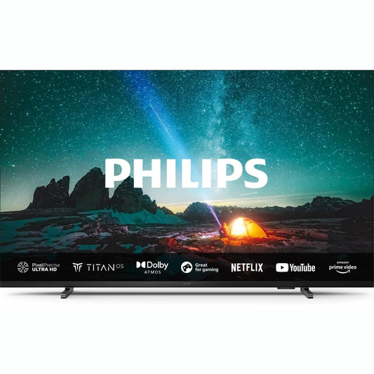 123423 - PHILIPS 50PUS7609 TV LED Smart 4K - Ekran 50 inç, Pixel Precise Ultra HD, sistem operativ Titan, tingull Dolby Atmos, kompatibil me Alexa dhe Google Voice Assistant - Ngjyra e drurit të qymyrit