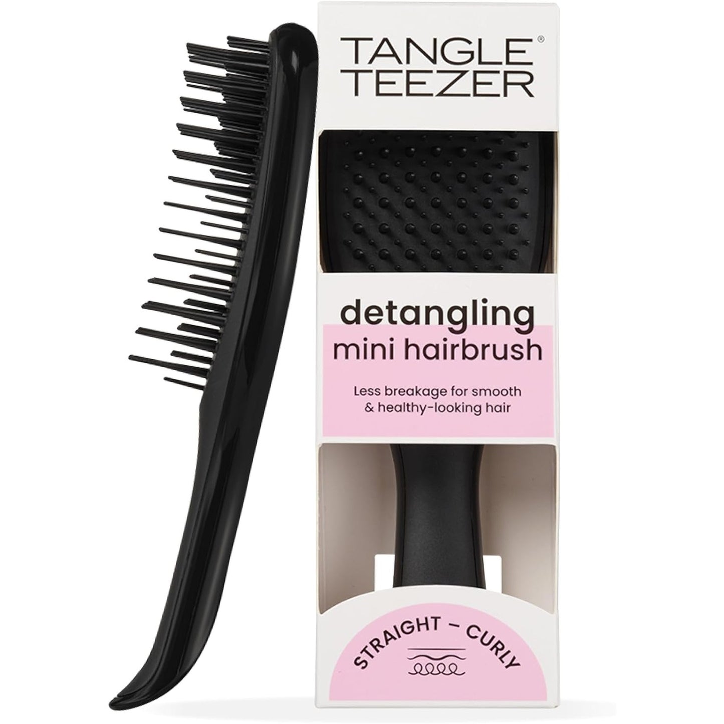 290158 - TANGLE TEEZER Ultimate Detangler i Vogël | Për Flokë të Lagur dhe të Tharë | Furçë Detangler për të Gjitha Llojet e Flokëve | E Zezë