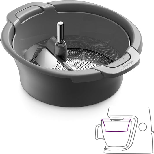 166732 - KENWOOD Mulli Elektrik për Perime, Materiali Metalik, me Rrjeta të Ndryshme, Kapacitet 500g, i Përshtatshëm për Lavastovilje, Ngjyra Gri