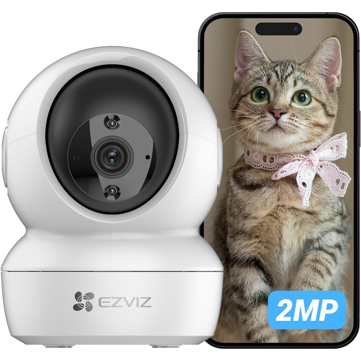 310128 - EZVIZ Kamera Sigurie WiFi C6N 1080p, Kamerë për Bebe 360° me Rrotullim/Anim, WiFi 2.4GHz, Shikim Inteligjent i Natës me IR, Zbulim Lëvizjeje, Audio Dy-Kahëshe
