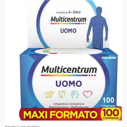271271 - MULTICENTRUM UOMO Shtesë Ushqimore Multivitaminike e Plotë, me Vitaminë D, B6, C, 100 Tableta