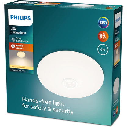 214471 - PHILIPS Llambë tavani me detektor lëvizjeje, 6W, 2700K, e bardhë