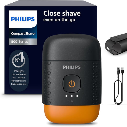 292220 - PHILIPS Makinë rroje Seria 500, elektrike dhe kompakte, ngritje & prerje, tehe precize çeliku, koka lundruese 3D, çantë udhëtimi, Modeli S595/05