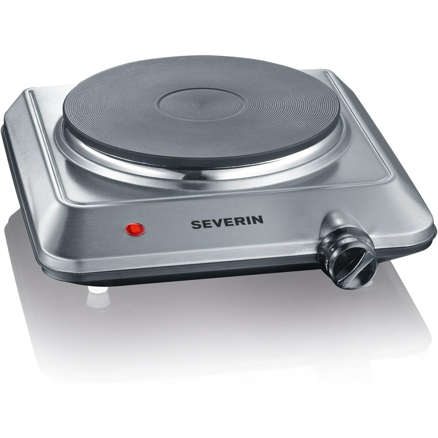 293108 - SEVERIN Pllakë ngrohëse për kuzhinë, zyrë ose kamping, kontroll i temperaturës, sobë kampingu, unazë ngrohëse 18 cm, çelik inox, 1500 W, KP 1092