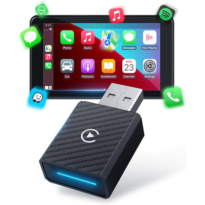 276453 - WITYEYE Adaptues pa tel CarPlay dhe Android Auto 2 në 1, lidhje e qëndrueshme Bluetooth V5.4, transferim i shpejtë i të dhënave WiFi 6 me dy banda, lidhje USB, për Apple iPhone iOS 10+, telefona inteligjentë Android 11+