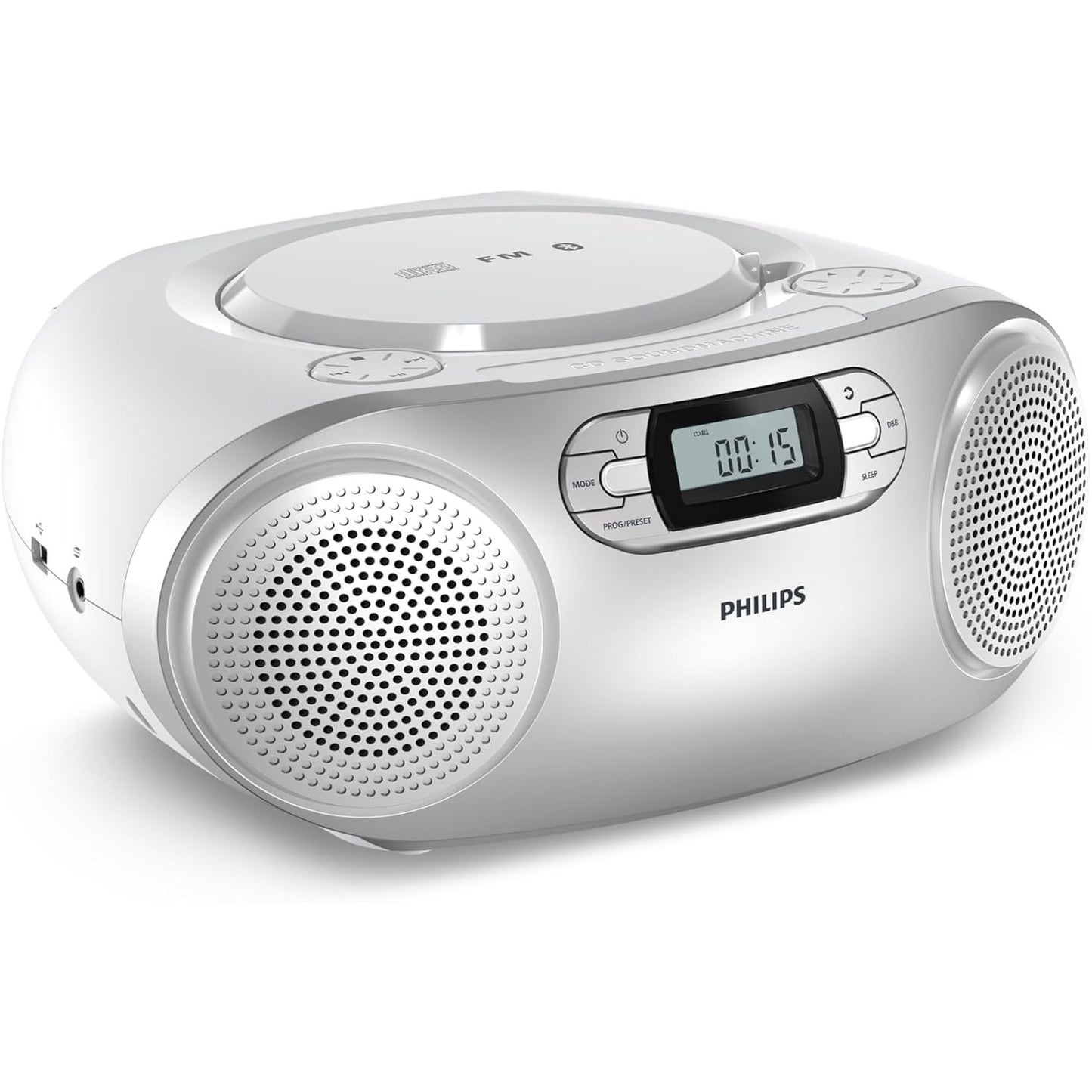 273038 - PHILIPS Makinë audio portative TAZ2000 me CD, kasetofon, radio DAB+/FM, Bluetooth 6.0, riprodhim USB, hyrje audio, përforcim dinamik i baseve, altoparlantë stereo, furnizim me energji nga rrjeti/bateria