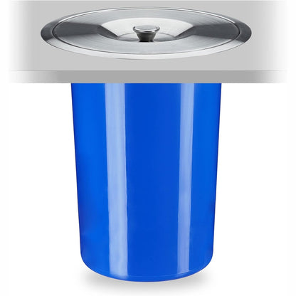 222062 - RELAXDAYS Kosh mbeturinash për banak, 8 l, për mbeturina organike, kapak çeliku inox, Lartësi x Thellësi: 30 x 26.5 cm, blu