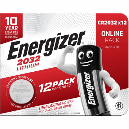 310343 - ENERGIZER Bateri Lithium - CR 2032, 3V, Pako me 12 bateri, jetëgjatësi 10-vjeçare