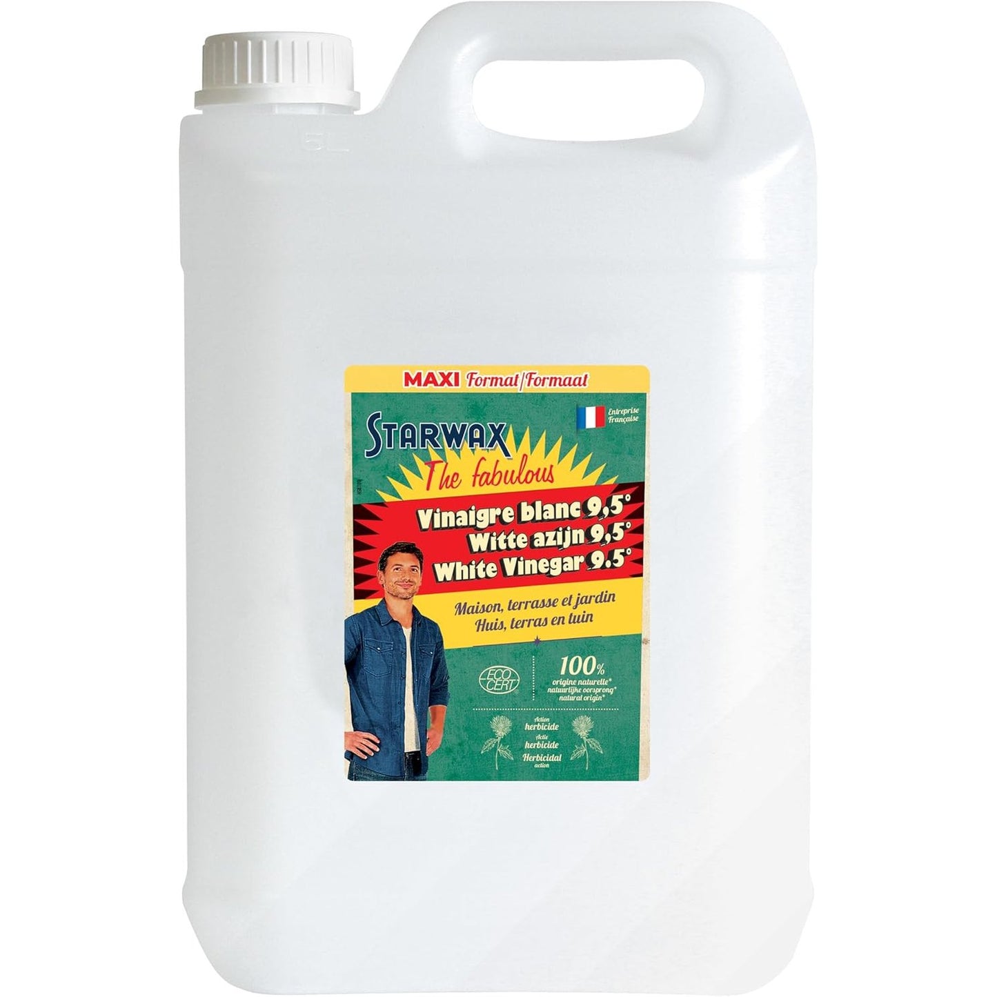 317546 - STARWAX THE FABULOUS - Uthull e Bardhë Shtëpiake 9.5° - Produkt Pastrues Shumëpërdorimësh - 100% Origjina Natyrale - Pa aromë - Prodhuar në Francë - Shishe 6 L