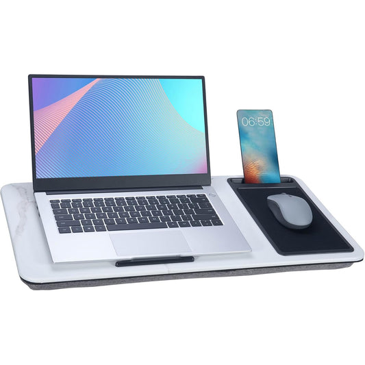 176030 - BAOEE Tavolinë Portative e Madhe për Laptop me Jastëk, me Vend për Tablet dhe Telefon, Përshtatet Laptops deri në 17 Inç, me Maus Jastëk, Përdorim në Shtëpi dhe Zyrë - e Zezë