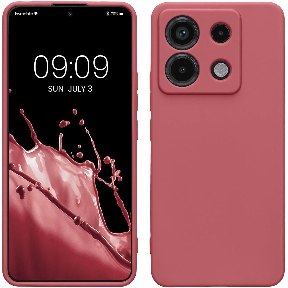 296482 - KWMOBILE Mbështjellëse për telefonin për Xiaomi Redmi Note 13 Pro 5G / Poco X6 5G, silikoni i butë, mbulesë mbrojtëse, rozë e errët
