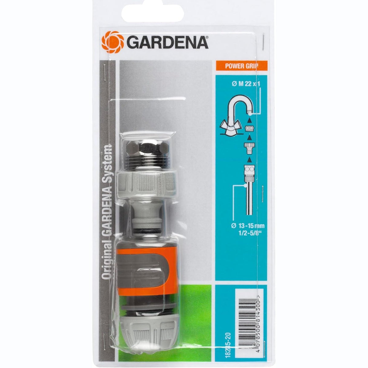 335084 - GARDENA Set lidhjeje të shpejtë, Set lidhjeje uji për tubat 13 mm (1/2 inç) dhe 15 mm (5/8 inç) (18285-20)