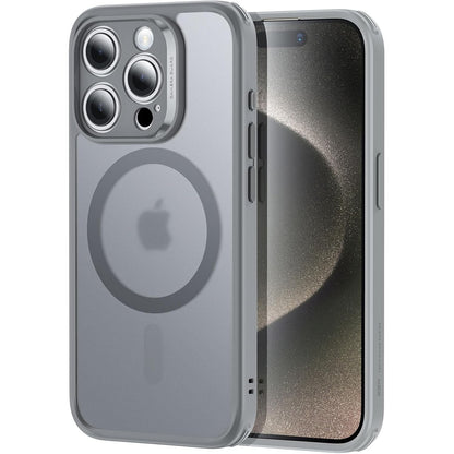 274776 - ESR Mbrojtëse për iPhone 15 Pro me 1 mbrojtës ekrani prej qelqi të temperuar, Mbrojtëse mat transparente, e pajtueshme me MagSafe, Mbrojtje ushtarake, Seria klasike, gri e ngrirë
