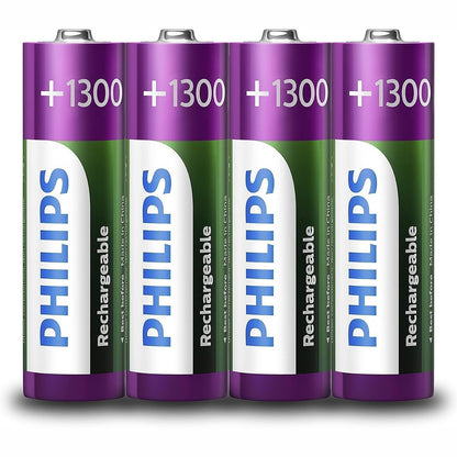 269137 - PHILIPS Bateri të rikarikueshme AA - Pako me 4 - NiMH - 1300 mAh - deri në 1000 karikime