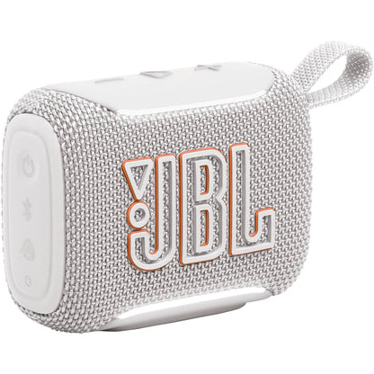 268007 - JBL Altoparlant Bluetooth ultra-portativ GO 5, 10 orë kohë loje, dizajn rezistent ndaj ujit, tingull JBL Pro dhe bas të fuqishëm, çiftëzim AirTouch, i bardhë