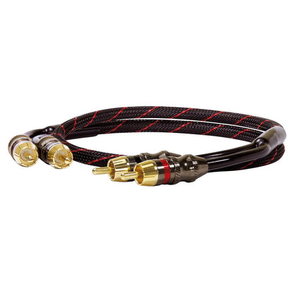 273971 - DYNAVOX Kabllo stereo Perfect Sound RCA, kontakte të veshura me ar, gjatësi 0.75 m, për pajisje audio me lidhës RCA