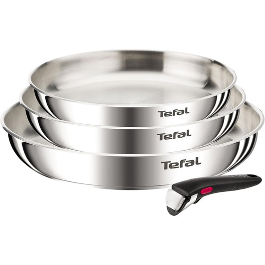 245106 - TEFAL Set enësh gatimi Ingenio Emotion, çelik inox, tiganë 22/24/28cm, dorezë e lëvizshme, i pajtueshëm me induksion