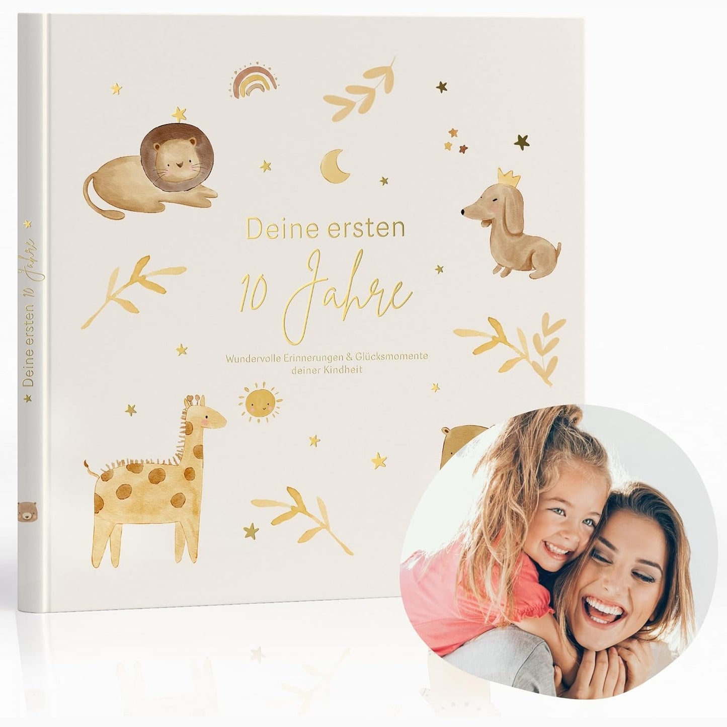218314 - MeinBaby123® - Albumi për Fëmijë 10 Vjetët Tuaja të Para, I veshur me ar me cilësi të lartë