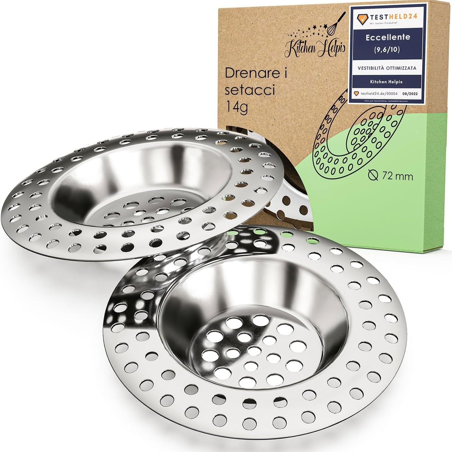 258435 - Kitchen Helpis® Kullues Kullimi 14g, Çelik Inoks, Kullues Flokësh për Dush