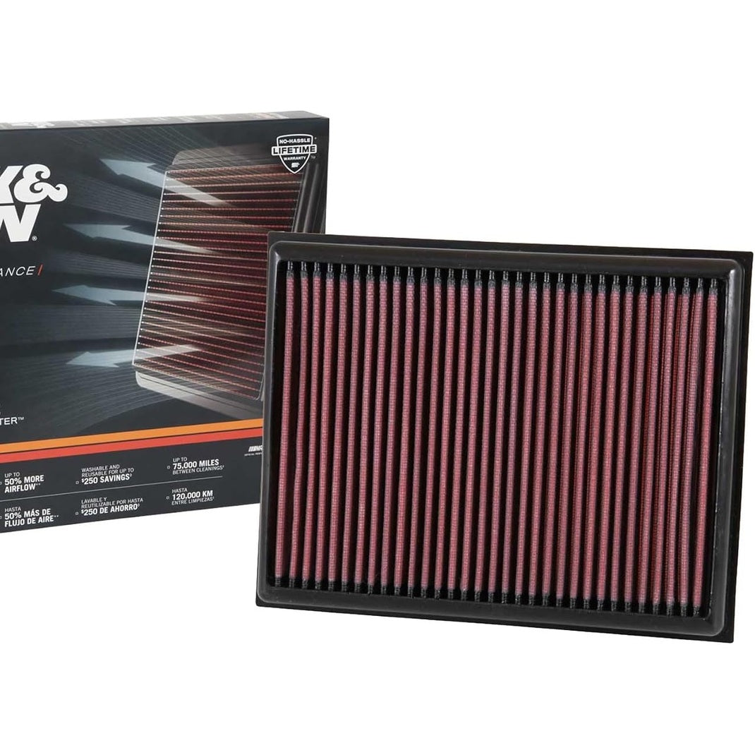 292492 - K&N Filtri i ajrit të motorrit 33-3059, Filtër zëvendësues me performancë të lartë, i larëshëm, për modele 2015-2019 (X220d, X250d, Navara, NP300, NP300 Navara, Alaskan)