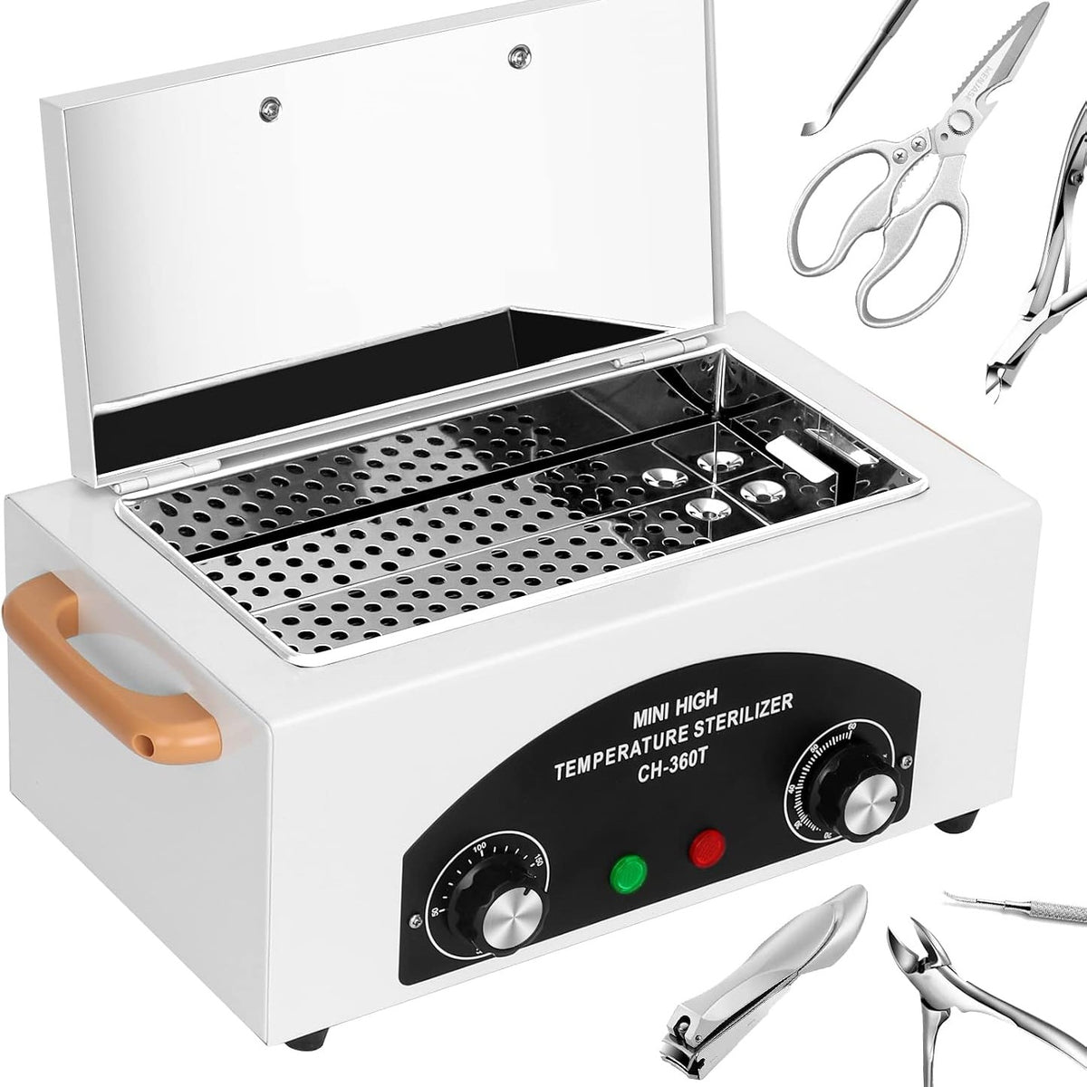 301809 - XVERYCAN Sterilizues me ajër të nxehtë 300W, dezinfektues me nxehtësi të thatë 220℃, sterilizues për mjete thonjsh, mjete kozmetike, mjete parukerie, sallon bukurie