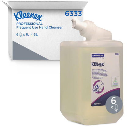 217359 - KLEENEX Sapun për duar për përdorim të shpeshtë 6333, Transparent/Pa aromë, 6 x 1 litër (Gjithsej 6 litra)