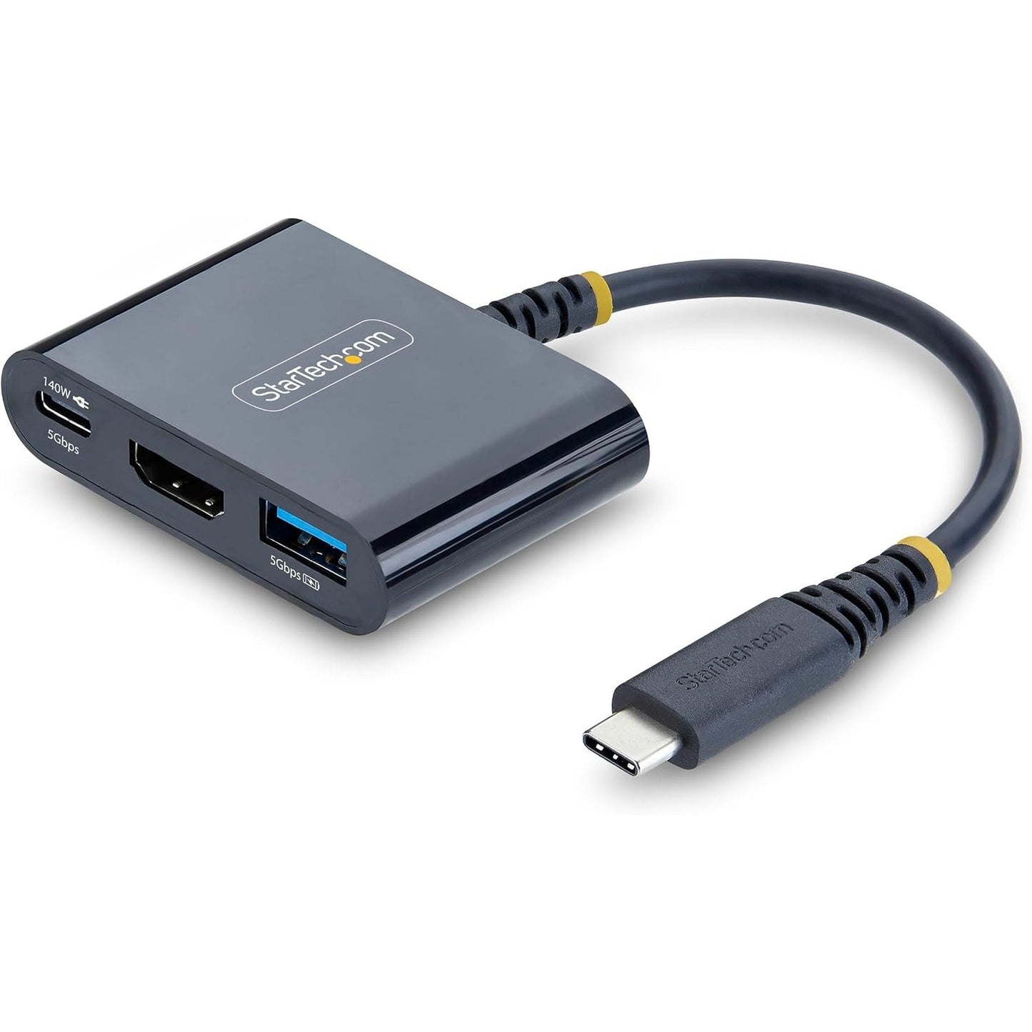 273103 - STARTECH Adaptues me shumë porta USB C për HDMI 3 në 1 me karikim PD 140W, HDMI 4K 60Hz, qendër USB 5 Gbps, furnizim me energji 3.2, mini dok për MacBook/Dell/Thinkpad/HP/iPad