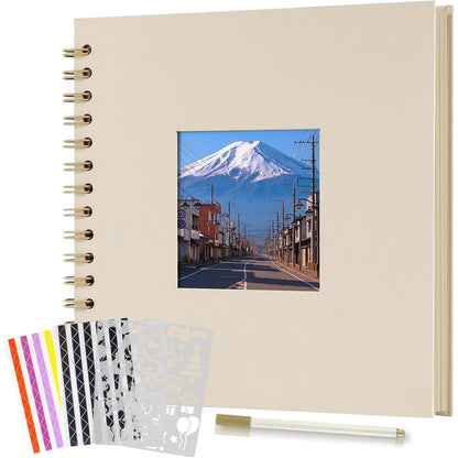 294338 - BOIC Album Fotosh DIY 21x21cm, spirale me 40 faqe, album me dritare, E Bardhë Qumështi