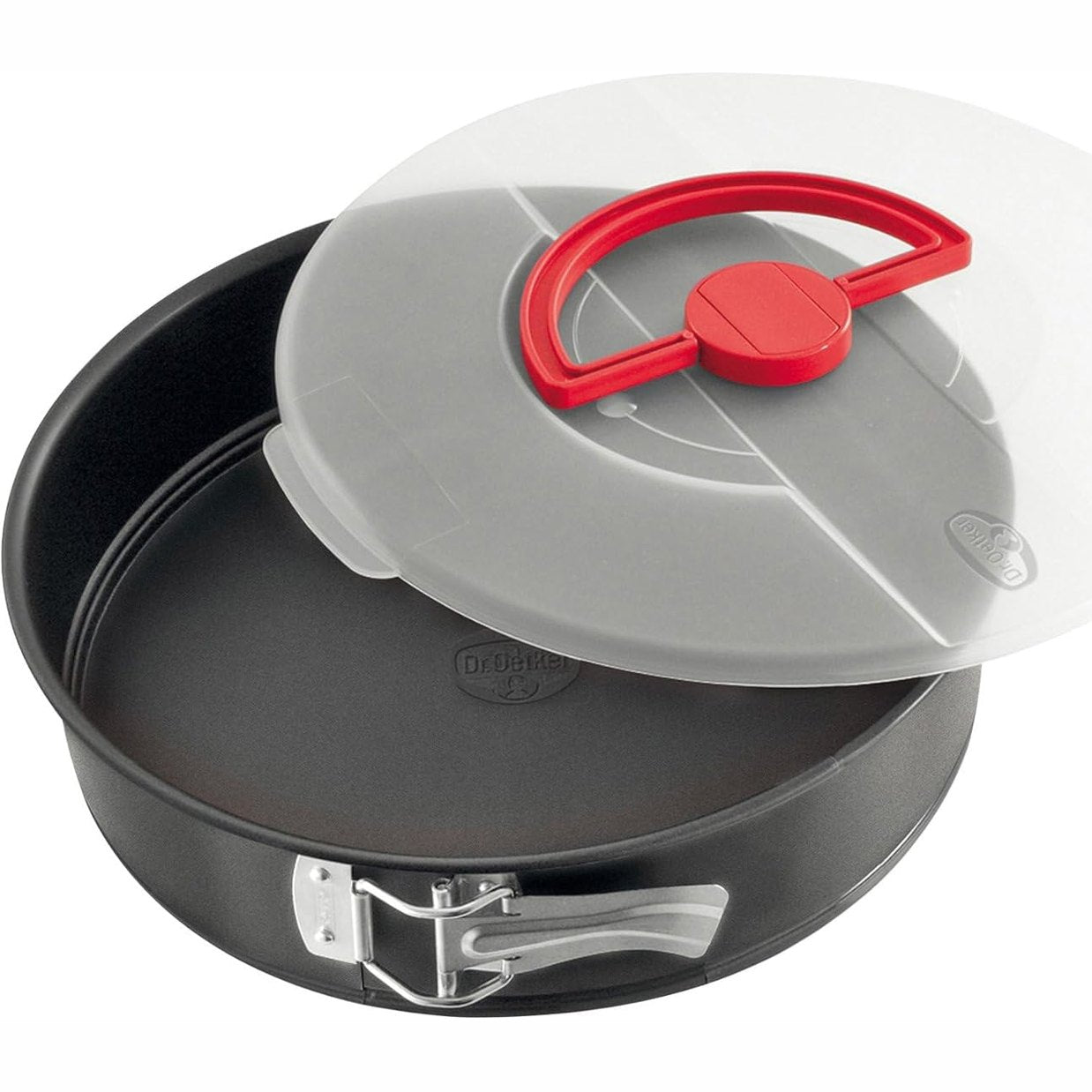 185233 - DR. OETKER Tavë Pjekjeje Bake & Go me Kapak Ø 26 cm, Formë Rrumbullakët, Shtresë Jo Ngjitëse, Kapak i Përfshirë