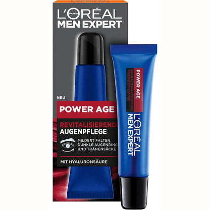 303658 - L'ORÉAL MEN EXPERT Krem për sytë kundër rrudhave, 15 ml, me acid hialuronik, për lëkurë të lodhur dhe të zbehtë