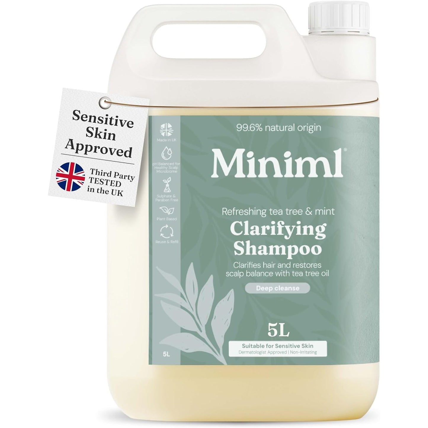 316097 - Shampo Miniml Natyrale Eko për Flokë, Pako Mbushëse me Pemë Çaji dhe Mente, Pa Mizori, Shampo Vegan