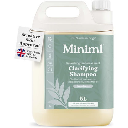 316097 - Shampo Miniml Natyrale Eko për Flokë, Pako Mbushëse me Pemë Çaji dhe Mente, Pa Mizori, Shampo Vegan