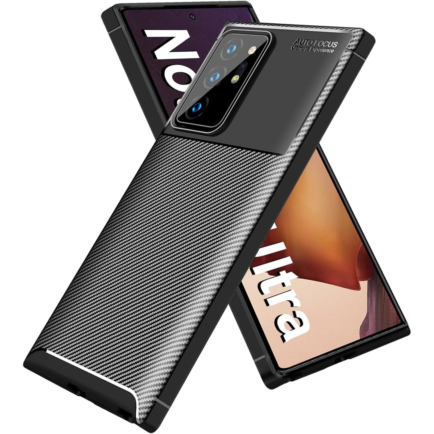 268882 - Samsung Mbulesë telefoni për Galaxy Note 20 Ultra, silikoni ultra i hollë, mbrojtëse ndaj gërvishtjeve, teksturë fibre karboni, e zezë