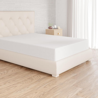 202290 - AMAZON BASICS Çarçaf i Fiksuar, 80x200cm, 100% Pambuk, Lartësi Dysheku deri në 30cm, Xhersi i Bardhë