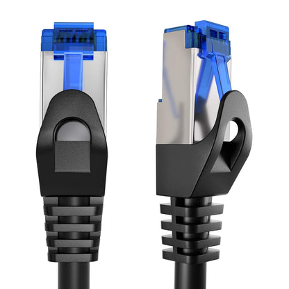 268950 - KABELDIREKT Kabllo Ethernet RJ45, 22.8m, 5Gbps, për rrjete Gigabit, e zezë/argjendtë
