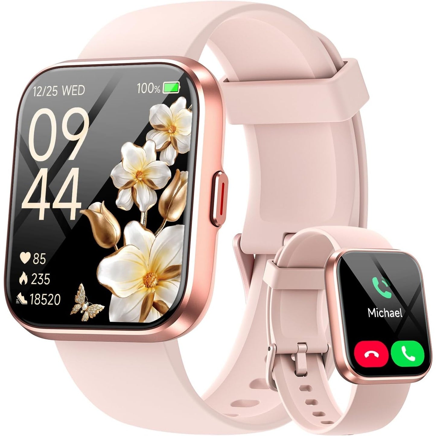 267994 - FITPOLO Orë inteligjente për femra, 1.8" me funksion telefoni/Alexa, gjurmues fitnesi, monitor gjumi/IP68 i papërshkueshëm nga uji