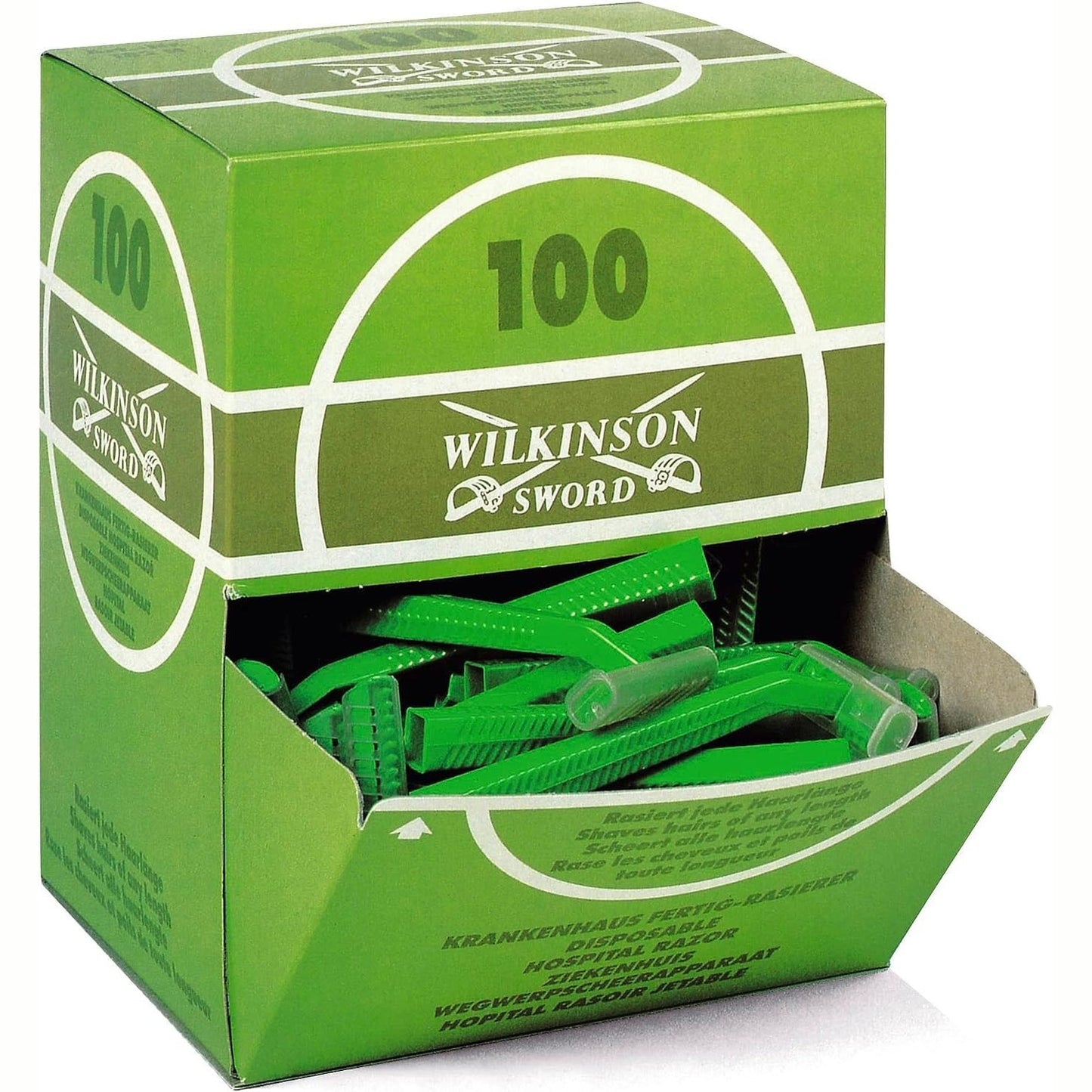 321439 - WILKINSON SWORD - Kuti me 100 tehe brisku çeliku të gjelbër - Unisex - Kuti shpërndarëse