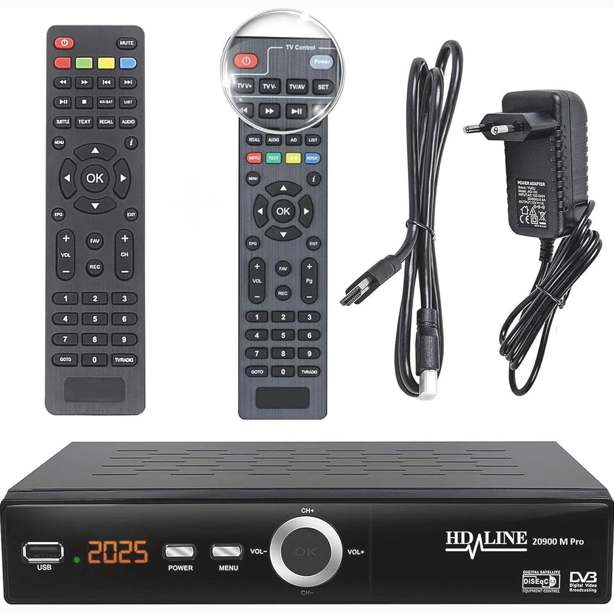 295823 - HD-LINE 20900 M Marrës satelitor dixhital, HDTV, DVB-S/S2, HDMI, SCART, 2X USB 2.0, Full HD 1080p