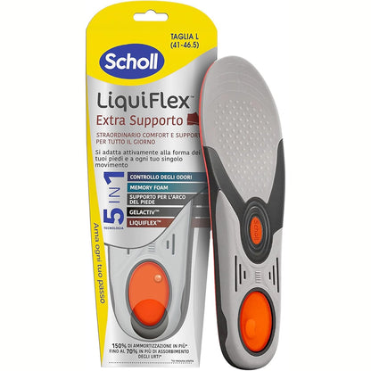 297137 - DR. SCHOLL'S Sholla me Mbështetje Liquiflex Extra, të Rregullueshme, Shkumë Memorie, Anti-Erë, Teknologji 5-në-1, Madhësia L (41-46.5)