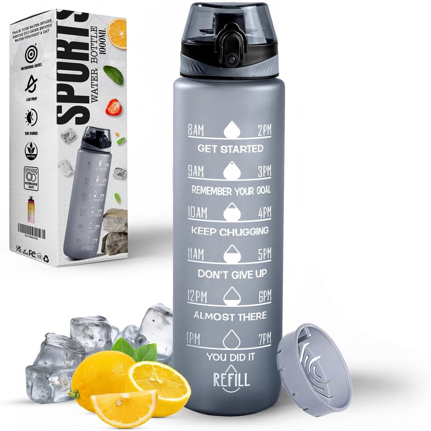 253888 - ROE Tenpo Shishe Uji Sportive 1L Tritan, e sigurt për larje në makinë larëse enësh, pa BPA, e papërshkueshme nga rrjedhjet