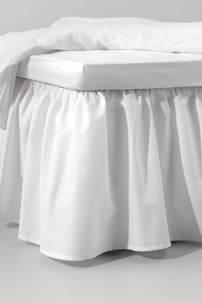 255483 - JOTEX Zack Volant Mbulesë shtrati 100% pambuk organik, lartësia 45 cm, përmasat 120 x 200 cm, e bardhë