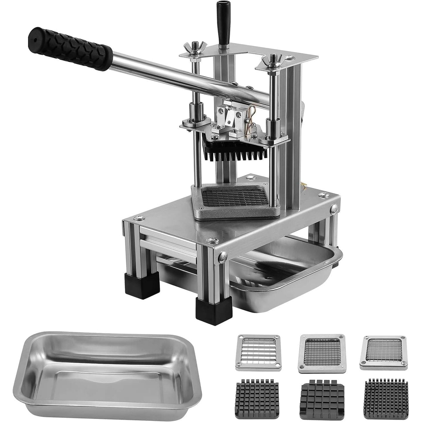 213049 - TNAMDAN Prerëse Tregtare për Patate të Skuqura me 3 Tehe Zëvendësuese (1/2", 1/4" dhe 3/8"), Prerëse e Thjeshtë për Limonë dhe Patate