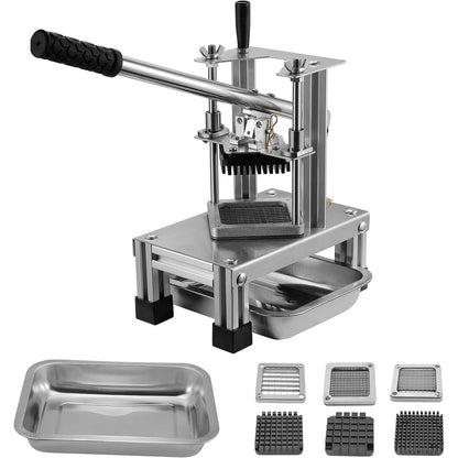 213049 - TNAMDAN Prerëse Tregtare për Patate të Skuqura me 3 Tehe Zëvendësuese (1/2", 1/4" dhe 3/8"), Prerëse e Thjeshtë për Limonë dhe Patate