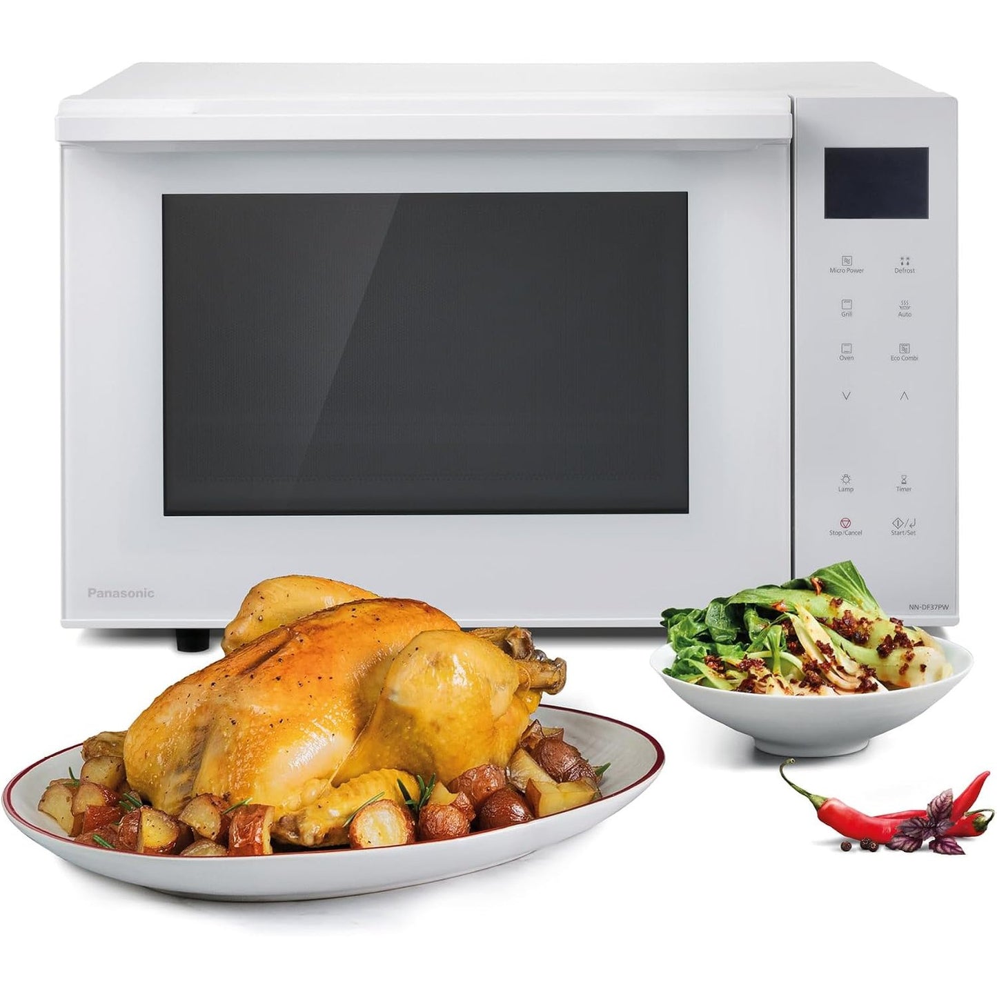 288076 - PANASONIC Mikrovalë dhe Skarë e Kombinuar NN-DF37PWEPG, 1000 W, 23 l, Teknologji Inverteri, 16 Programe Automatike, E Bardhë
