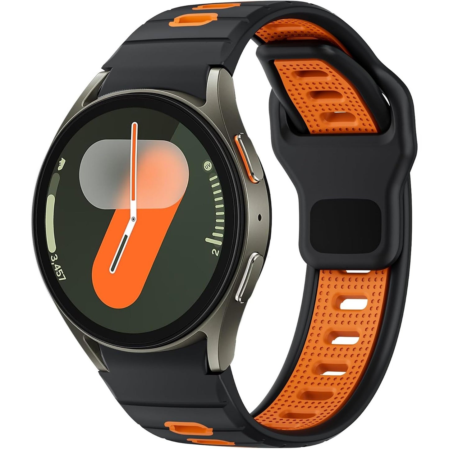 267222 - Rrip dore i fortë për Samsung Galaxy Watch 7/6/5/4 44mm 40mm/Watch 6 Classic 47mm 43mm/4 Classic 46mm 42mm/5 Pro 45mm/FE 40mm, rrip sportiv silikoni me dy ngjyra